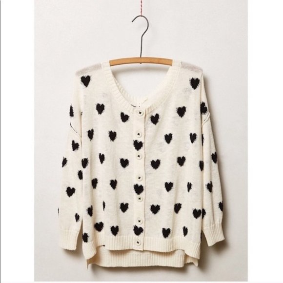 Anthropologie Sweaters - Anthropologie Moth Heart Intarsia Cardigan